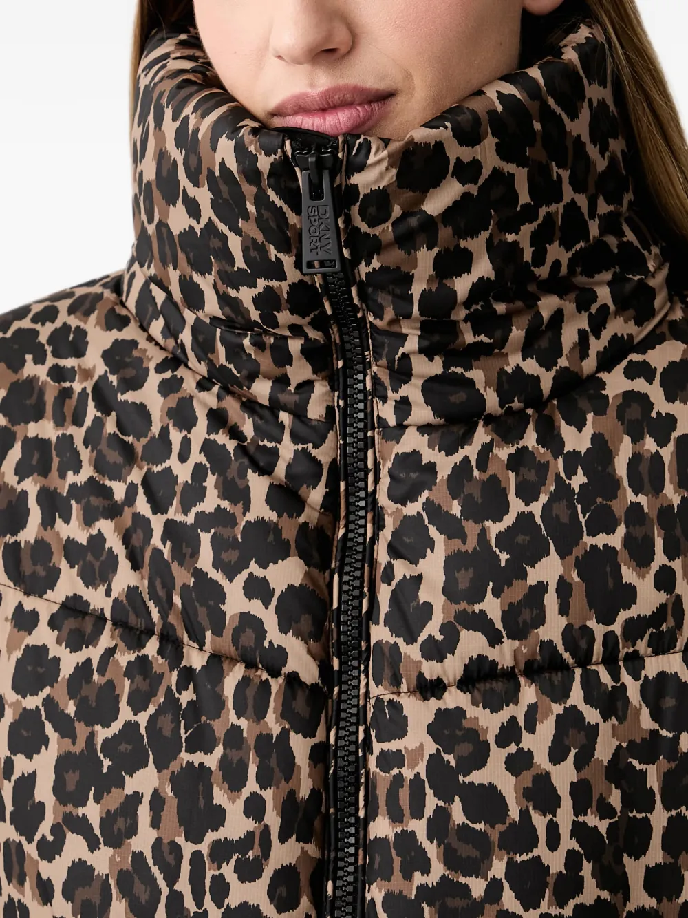 DKNY Donsjack met luipaardprint Beige