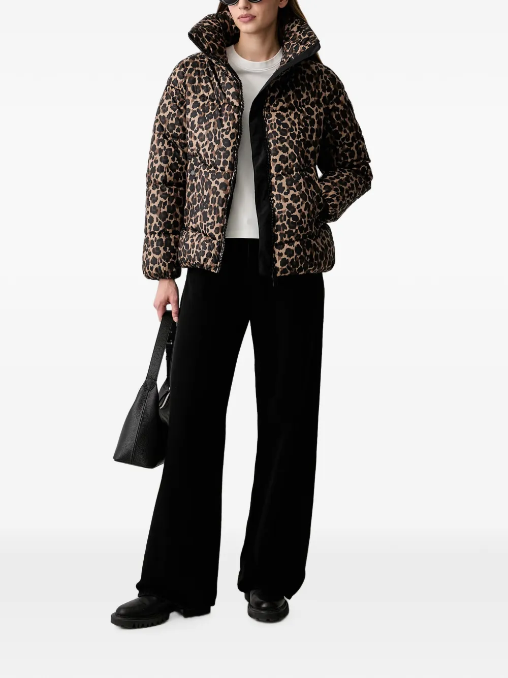 DKNY Donsjack met luipaardprint Beige