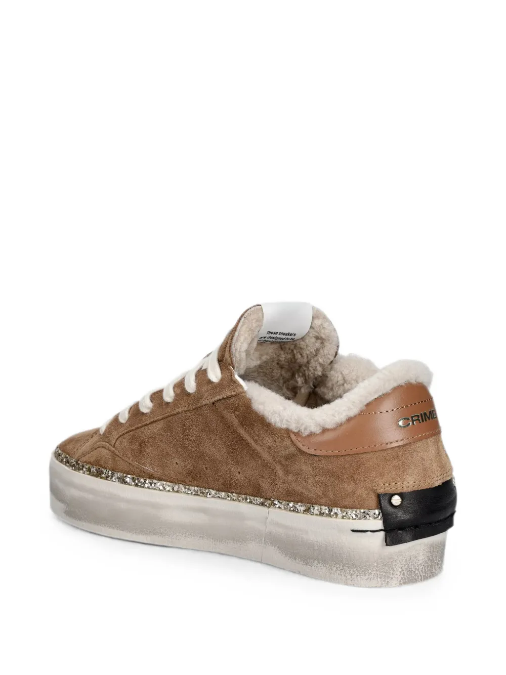 Crime London Distressed Platform glitter-trim platform sneakers Bruin