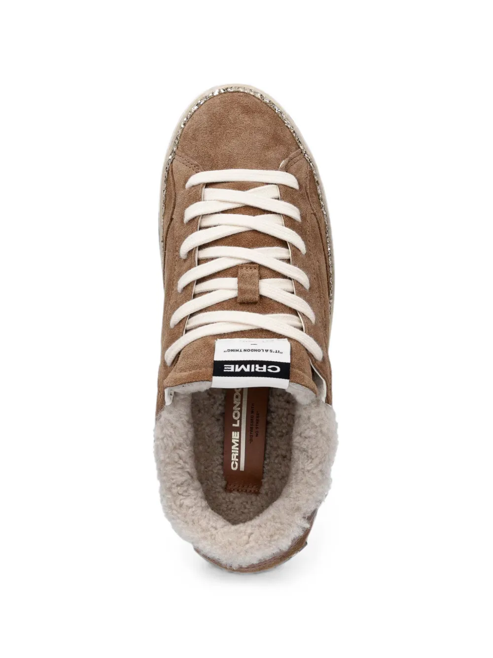 Crime London Distressed Platform glitter-trim platform sneakers Bruin