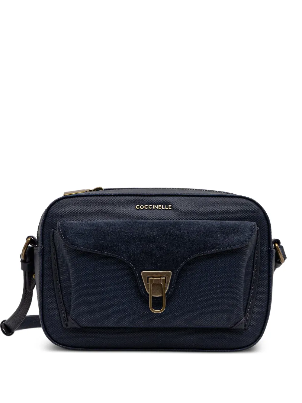 Coccinelle suede-panelled crossbody bag - Blau