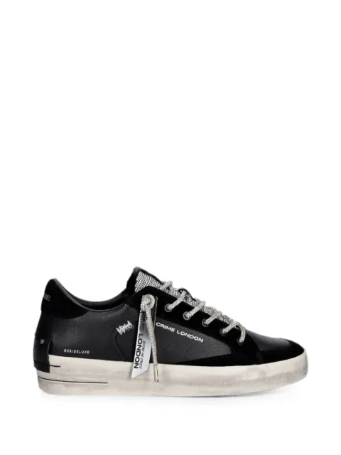 Crime London baskets compensées Sk8 Deluxe à ornements strassés en cuir