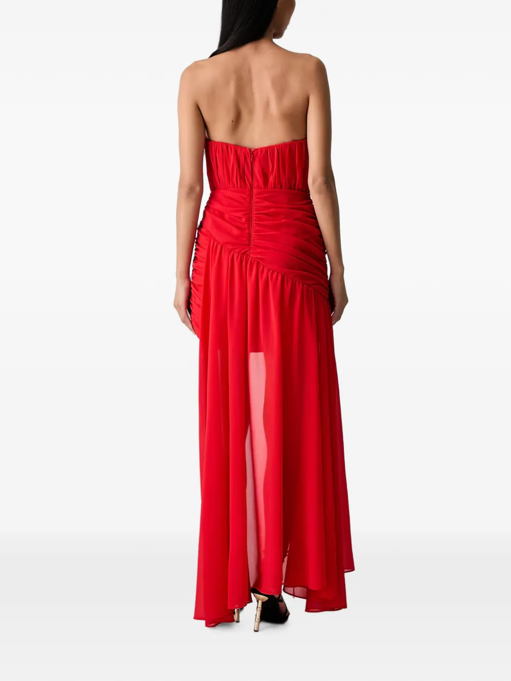 Bardot Remalia strapless mini-jurk met ruches Rood