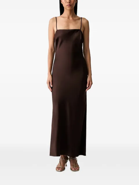 Bardot vestido largo Marlo con tirantes finos y efecto satinado