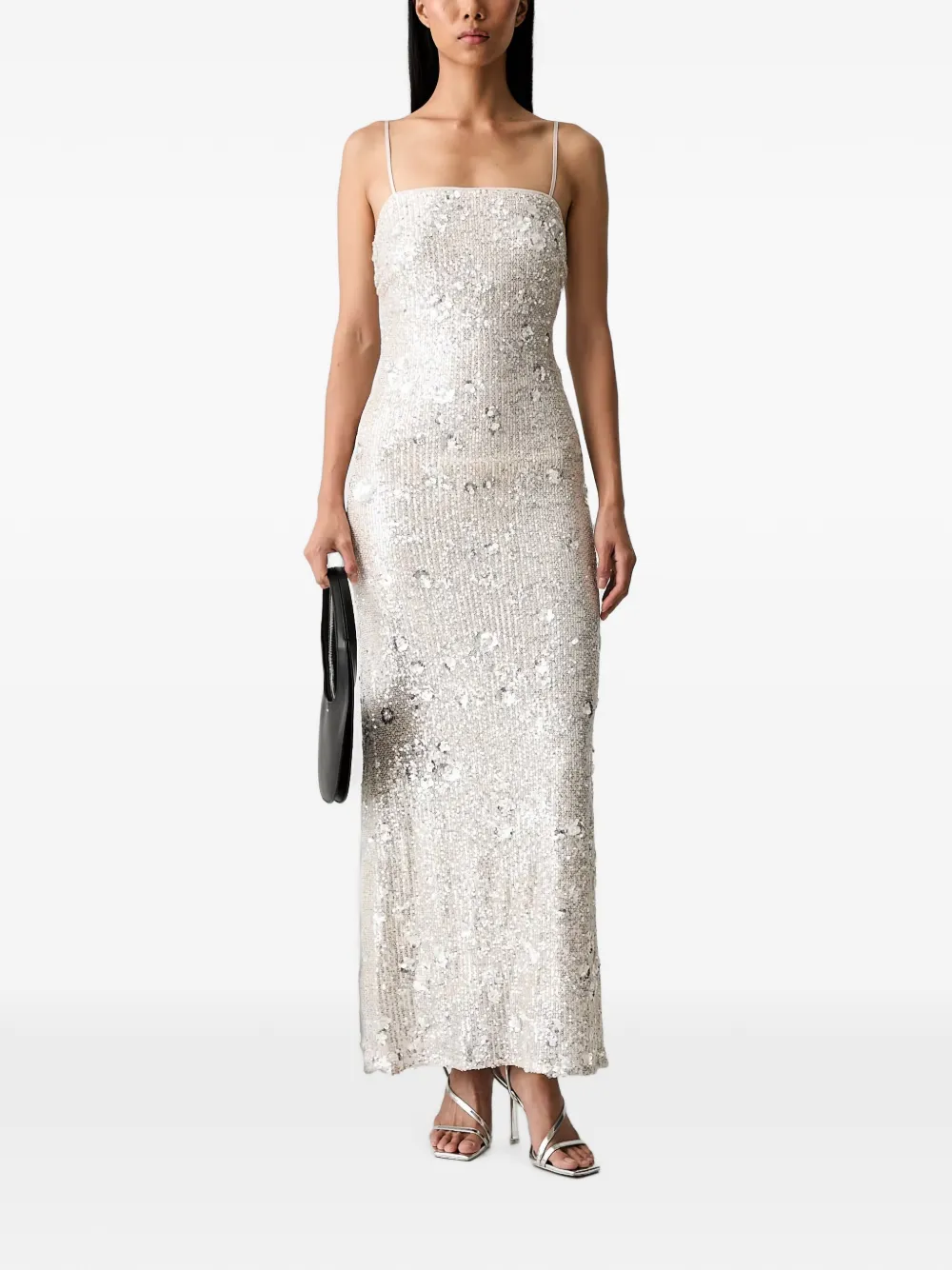 Bardot Sinclaire sequin-embellished floral-motif maxi dress - Argento