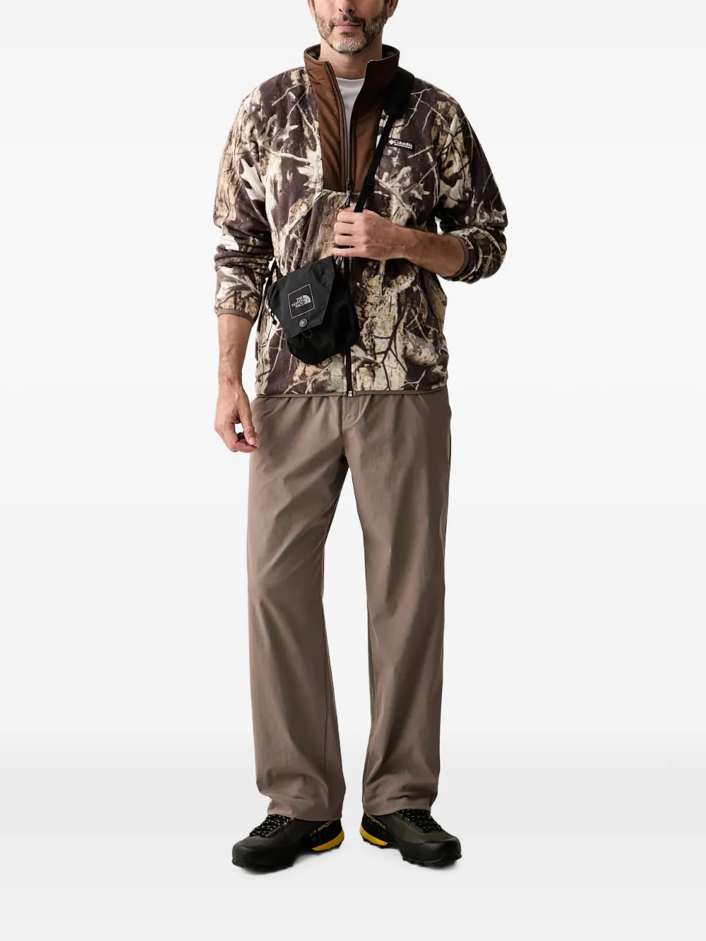 Columbia Sequoia Grove trui met camouflageprint en rits Bruin