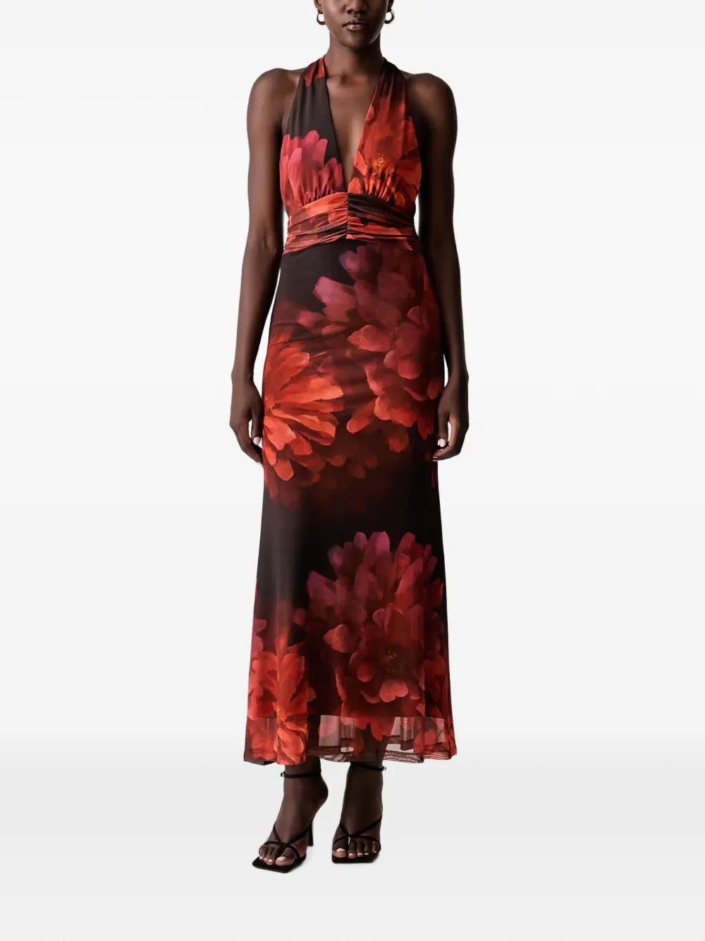 Bardot Elera floral-print halterneck maxi dress - Rot