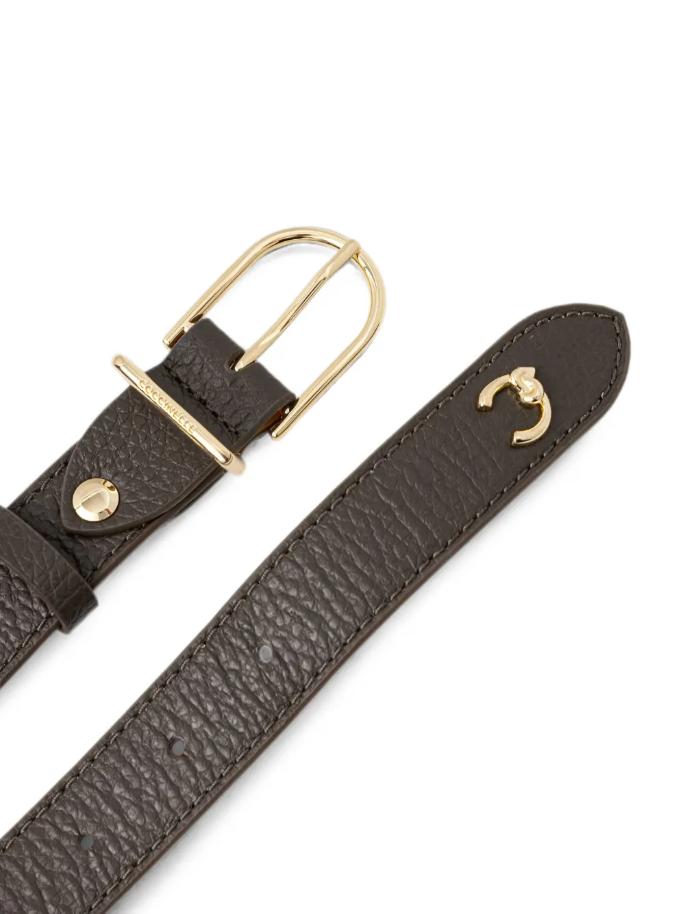 Coccinelle Riem van bewerkt leer met logoplakkaat Groen
