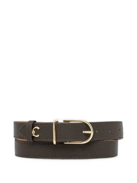 Coccinelle logo-plaque pebbled-leather belt