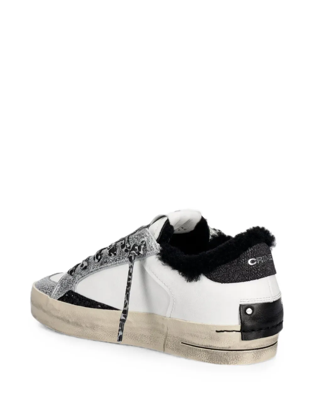 Crime London Sk8 Deluxe shearling-trimmed sneakers Wit