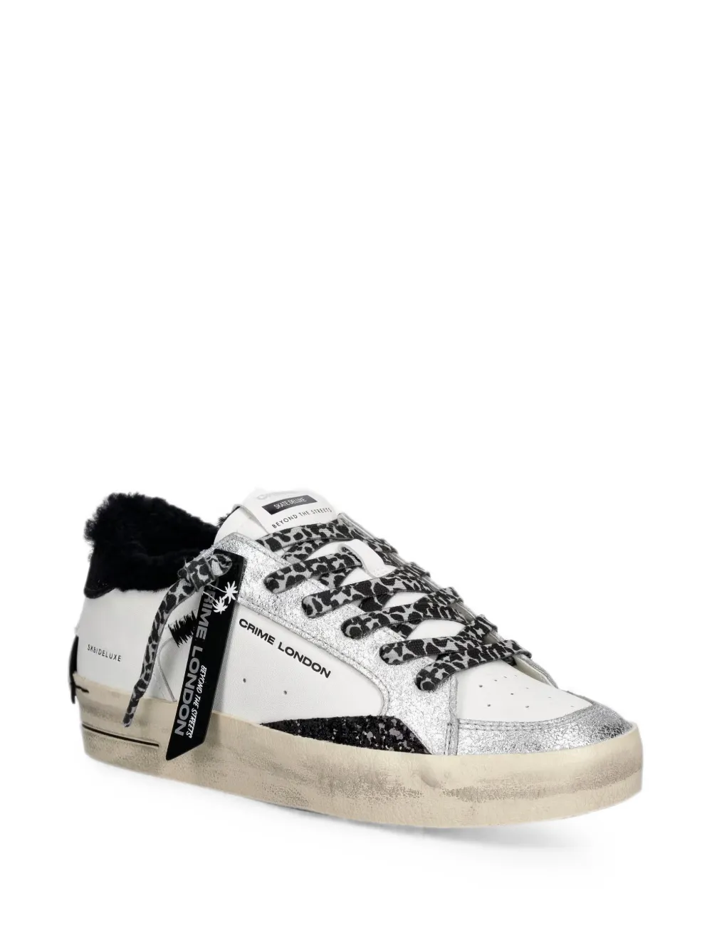 Crime London Sk8 Deluxe shearling-trimmed sneakers Wit