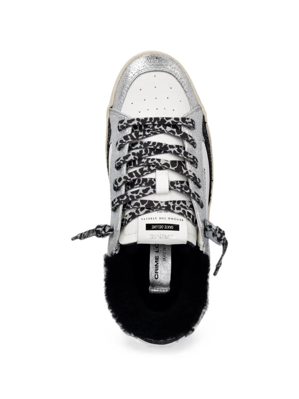 Crime London Sk8 Deluxe shearling-trimmed sneakers Wit