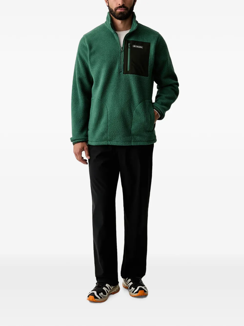 Columbia Jasper Ridge fleece sweater met kwartrits Groen