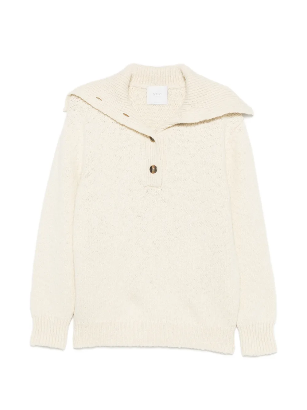 Malo button-up sailor-collar knit - Nude