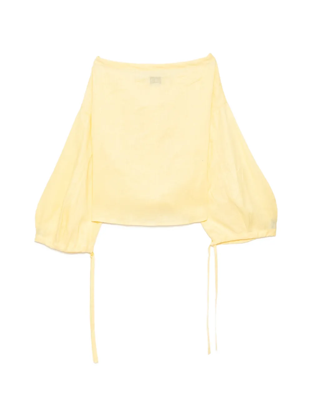 Bambah Linnen blouse met ballonpijpen Geel