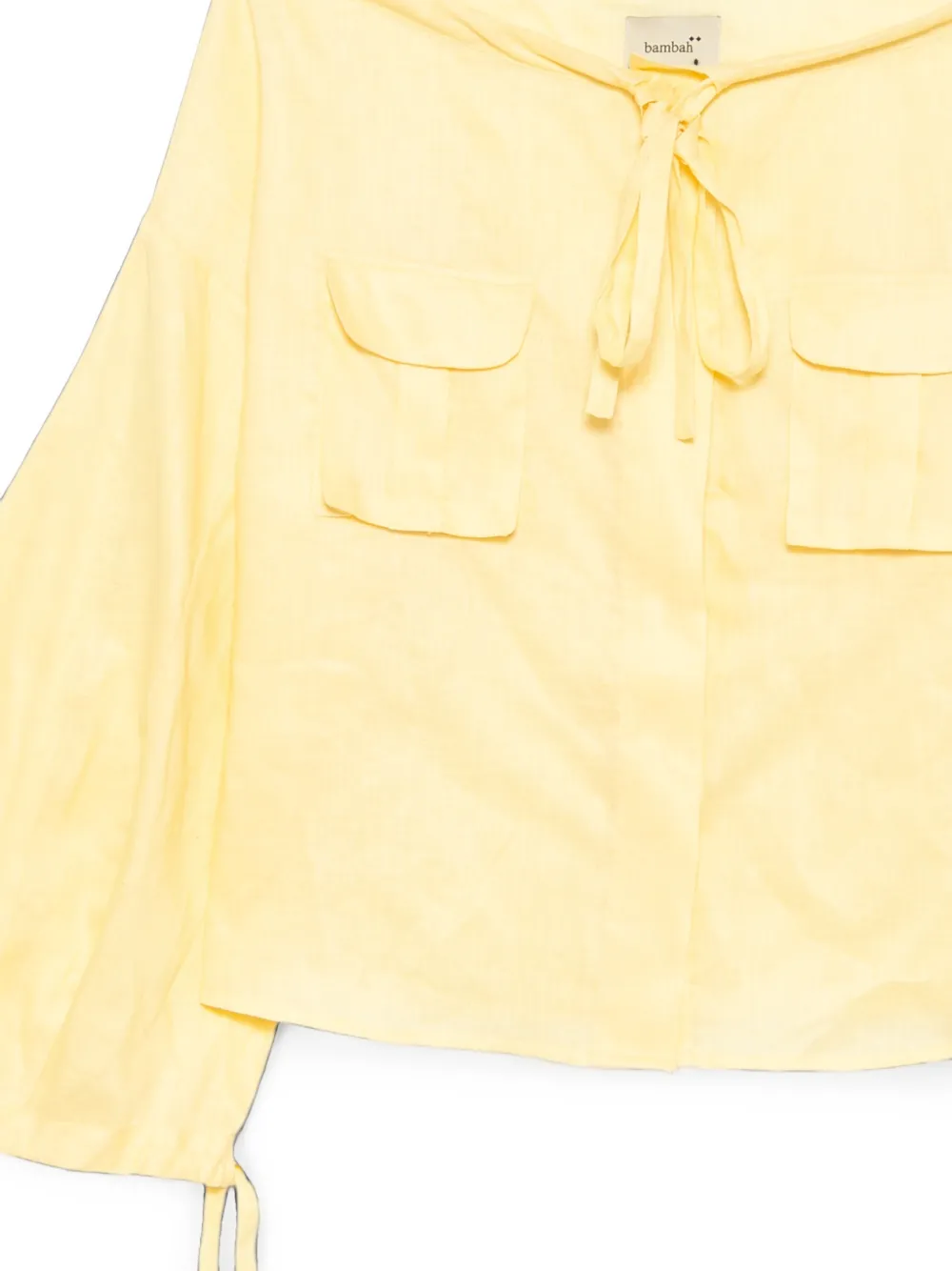 Bambah Linnen blouse met ballonpijpen Geel