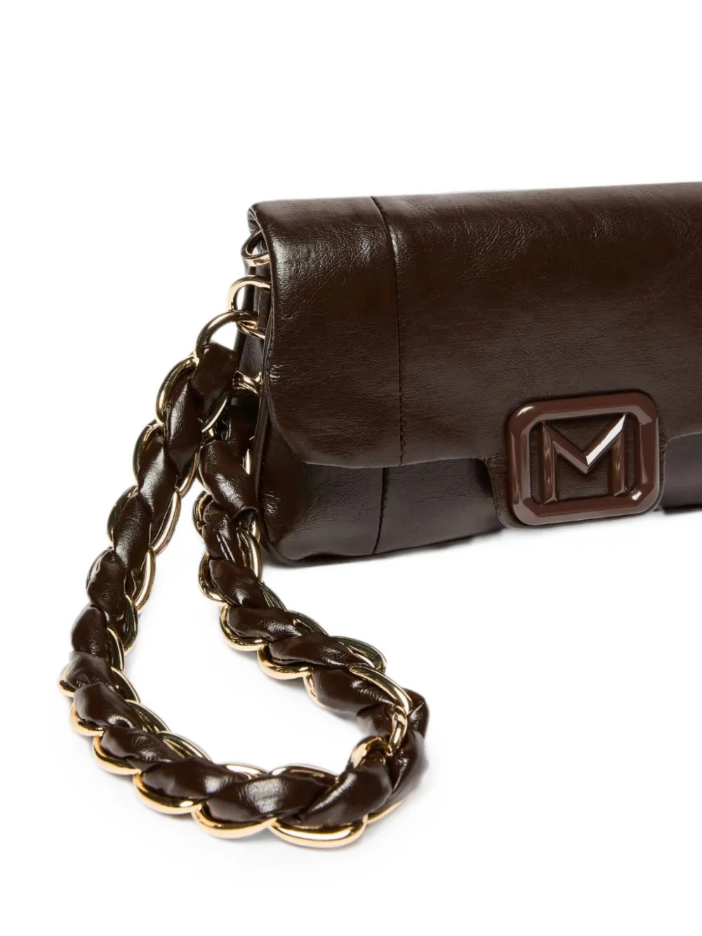 Marella Le Muse mini-clutch met logo-plakkaat Bruin