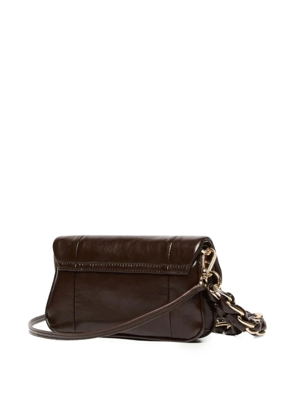 Marella Le Muse mini-clutch met logo-plakkaat Bruin