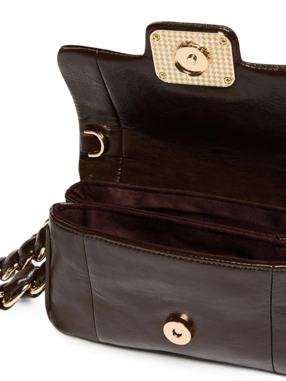 Marella Le Muse mini-clutch met logo-plakkaat Bruin