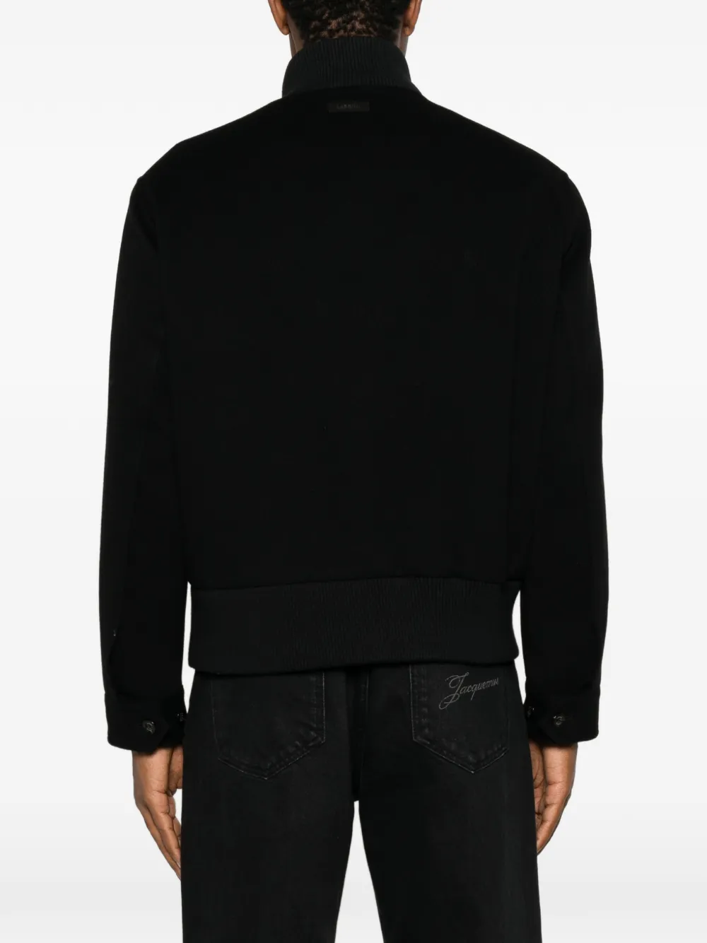 Lardini Bomberjack met geribbelde afwerking Zwart
