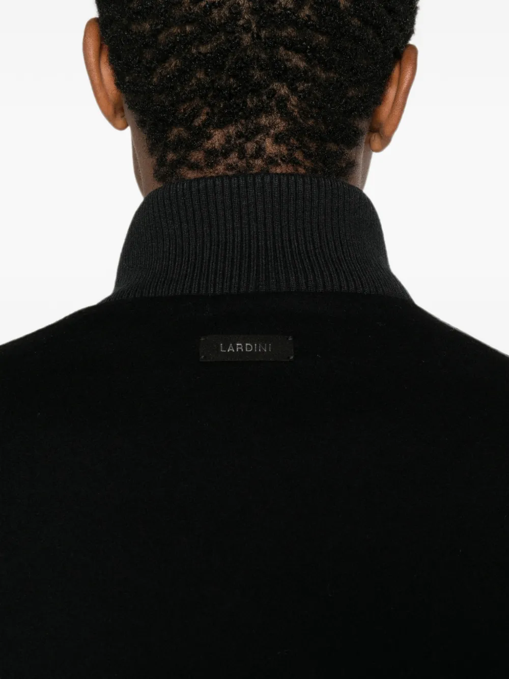 Lardini Bomberjack met geribbelde afwerking Zwart