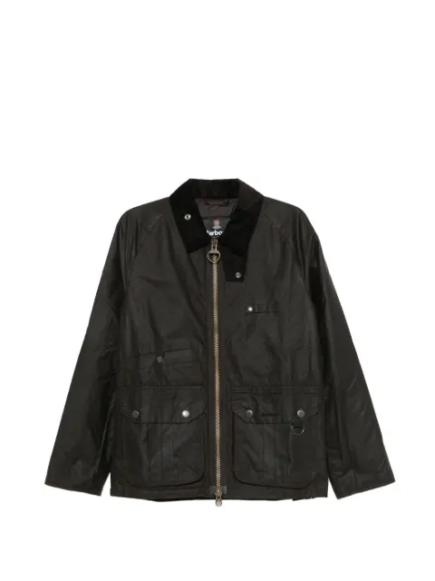 Barbour corduroy-collar wax-finish jacket