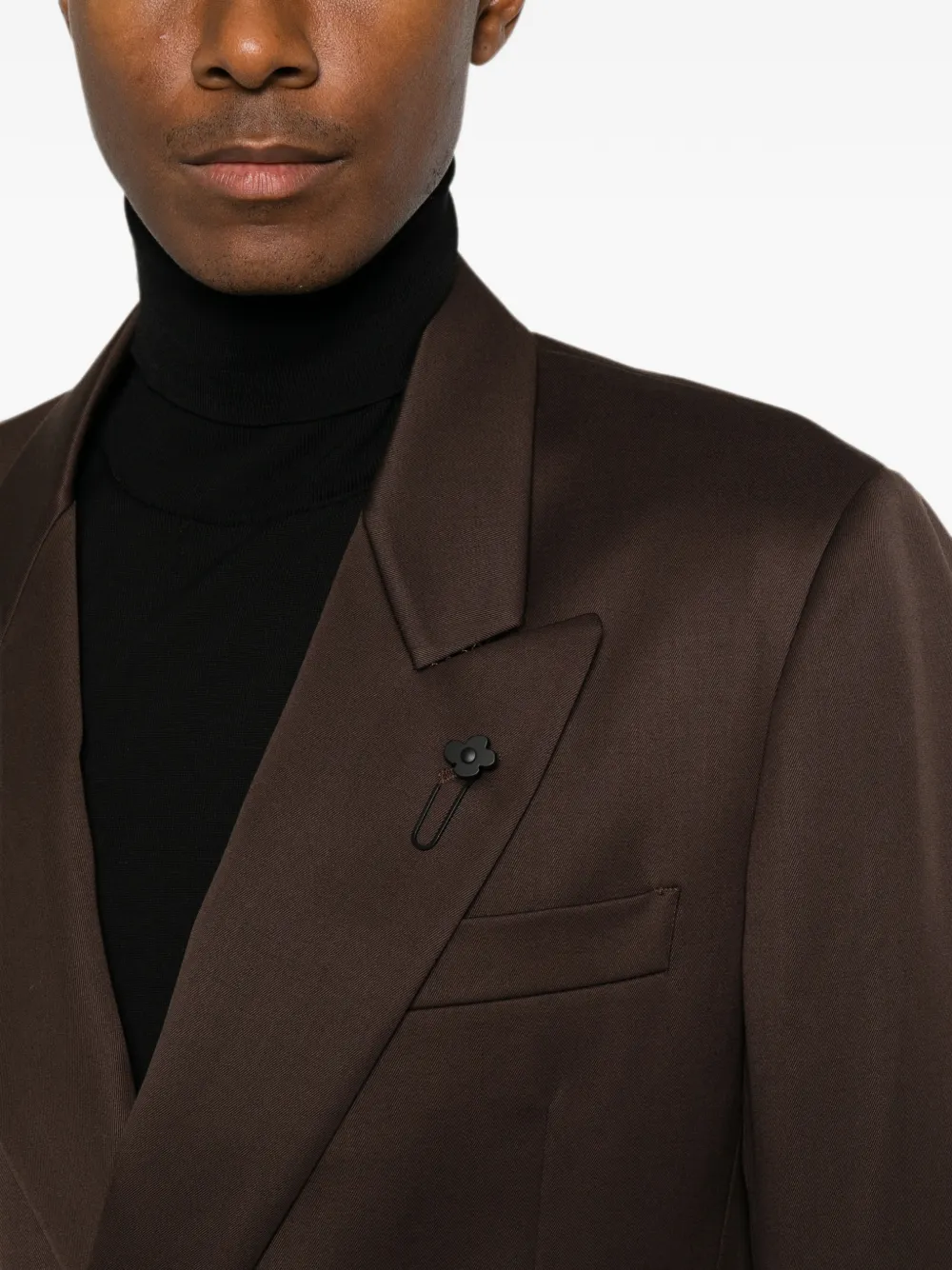 Lardini Jack met puntige revers en dubbele rij knopen Bruin