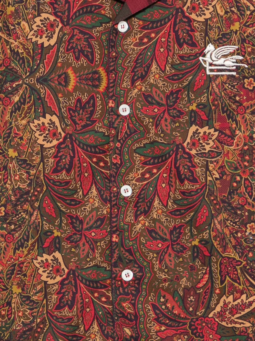 ETRO KIDS Geruit shirt met paisley-print Rood
