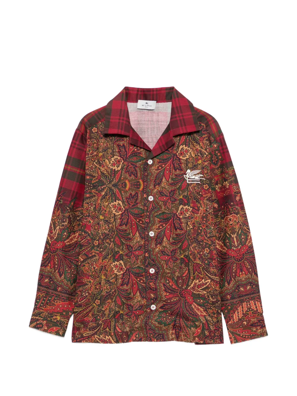 ETRO KIDS paisley-print check-pattern shirt - Rot