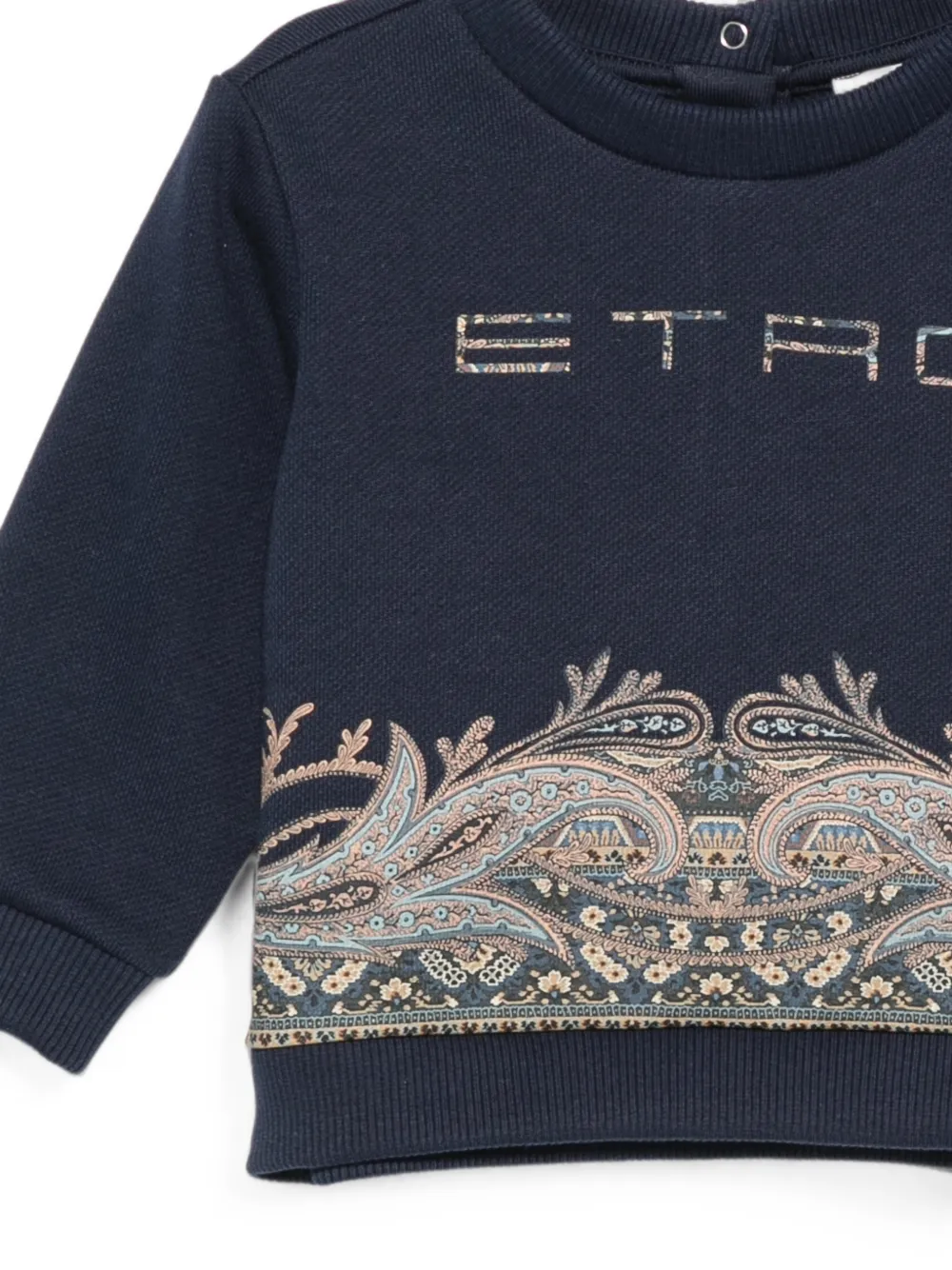 ETRO KIDS Sweater met paisley-print en geborduurd logo Blauw