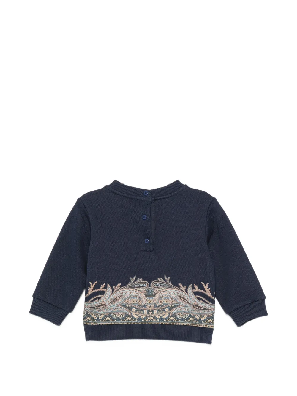 ETRO KIDS Sweater met paisley-print en geborduurd logo Blauw