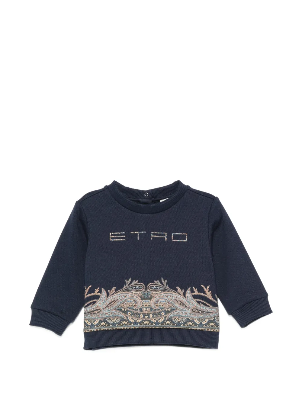 ETRO KIDS paisley-print logo-embroidered sweathirt - Blu