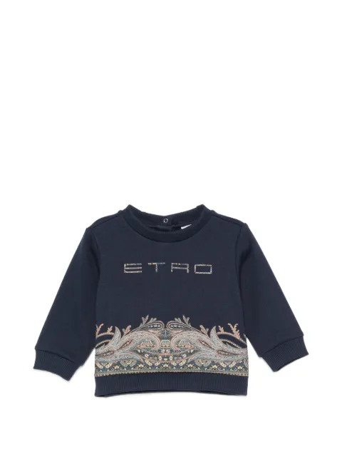 ETRO KIDS paisley-print logo-embroidered sweathirts