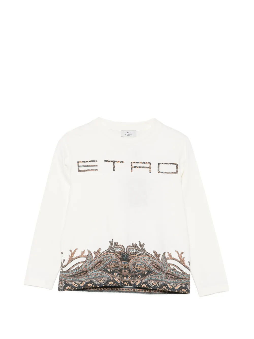 ETRO KIDS paisley-print logo-print T-shirt - Toni neutri