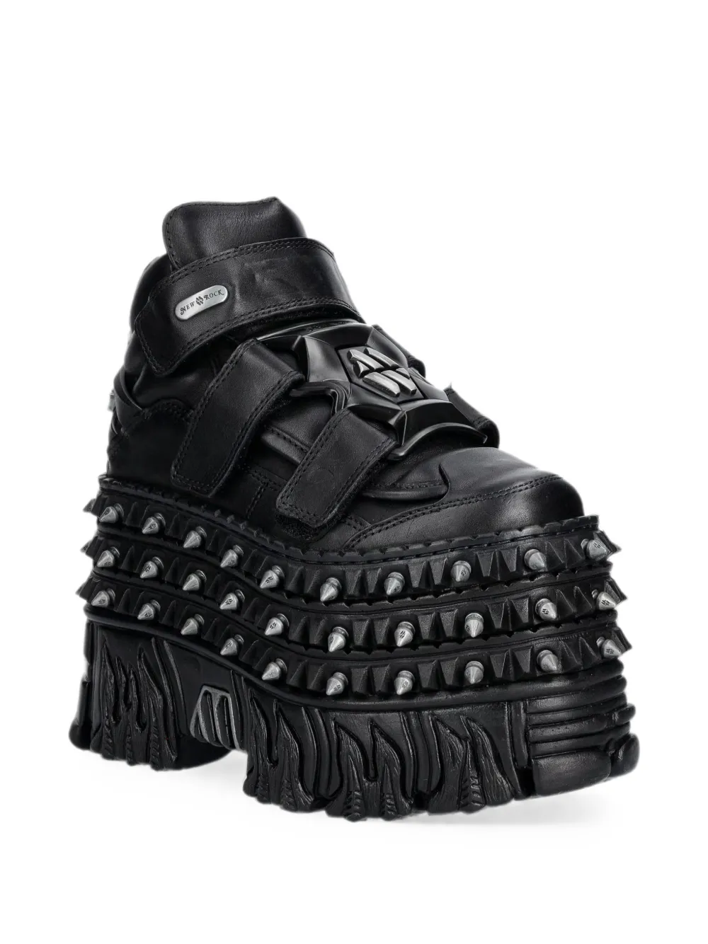 NEW ROCK Spiked sneakers met plateauzool Zwart