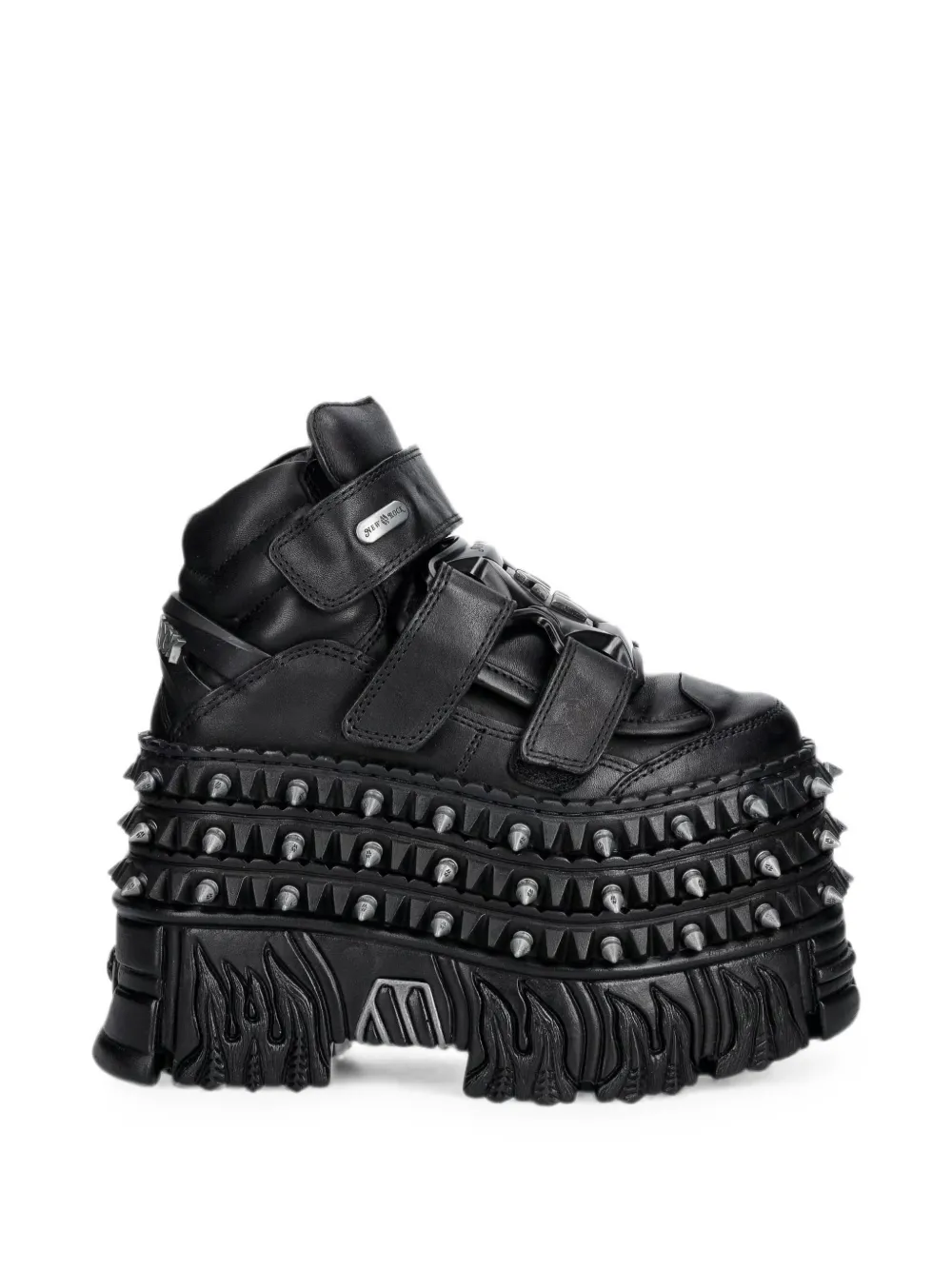 NEW ROCK Spiked Plateau-Sneakers - Schwarz