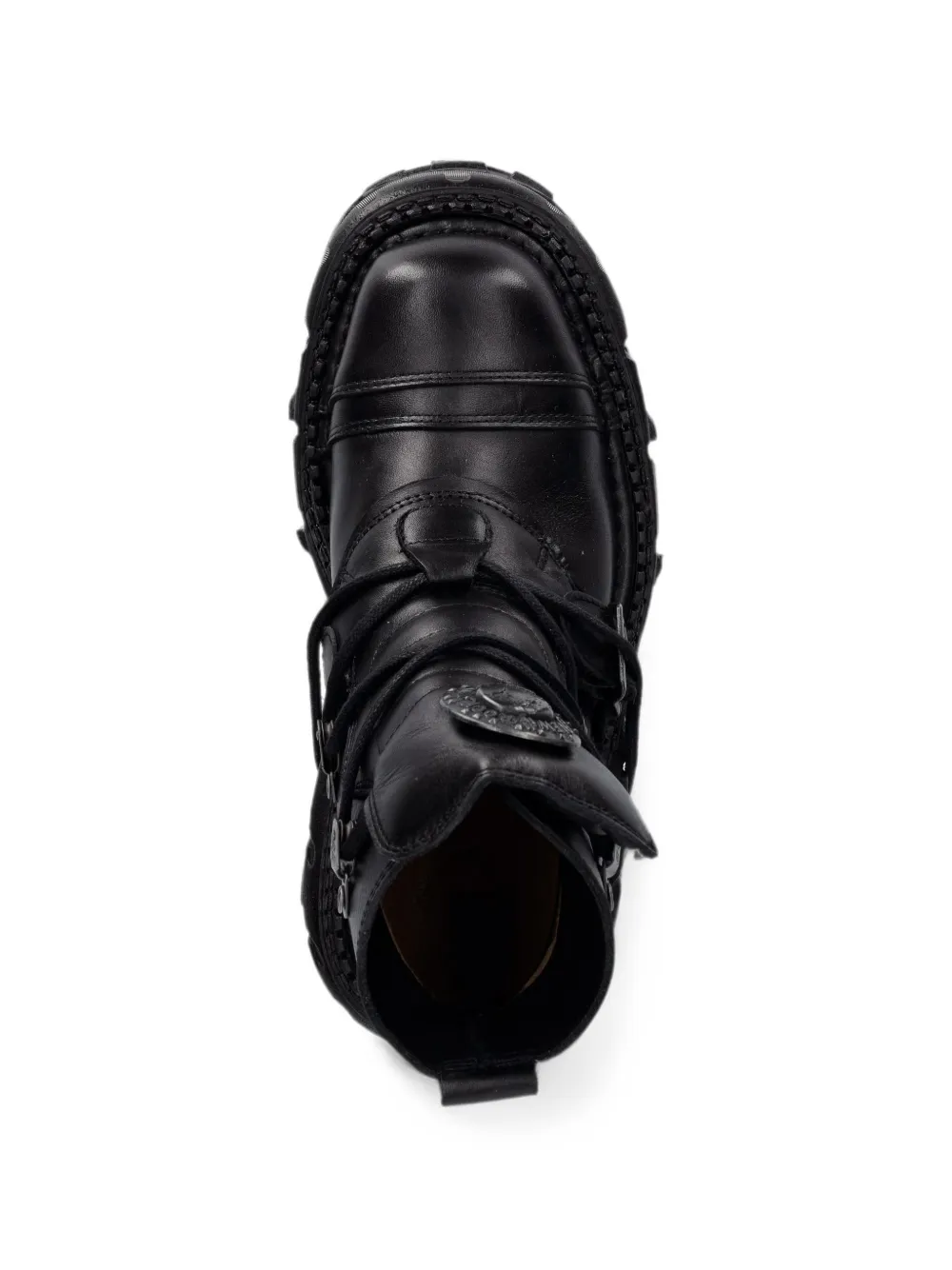 NEW ROCK buckle-fastening platform boots Zwart