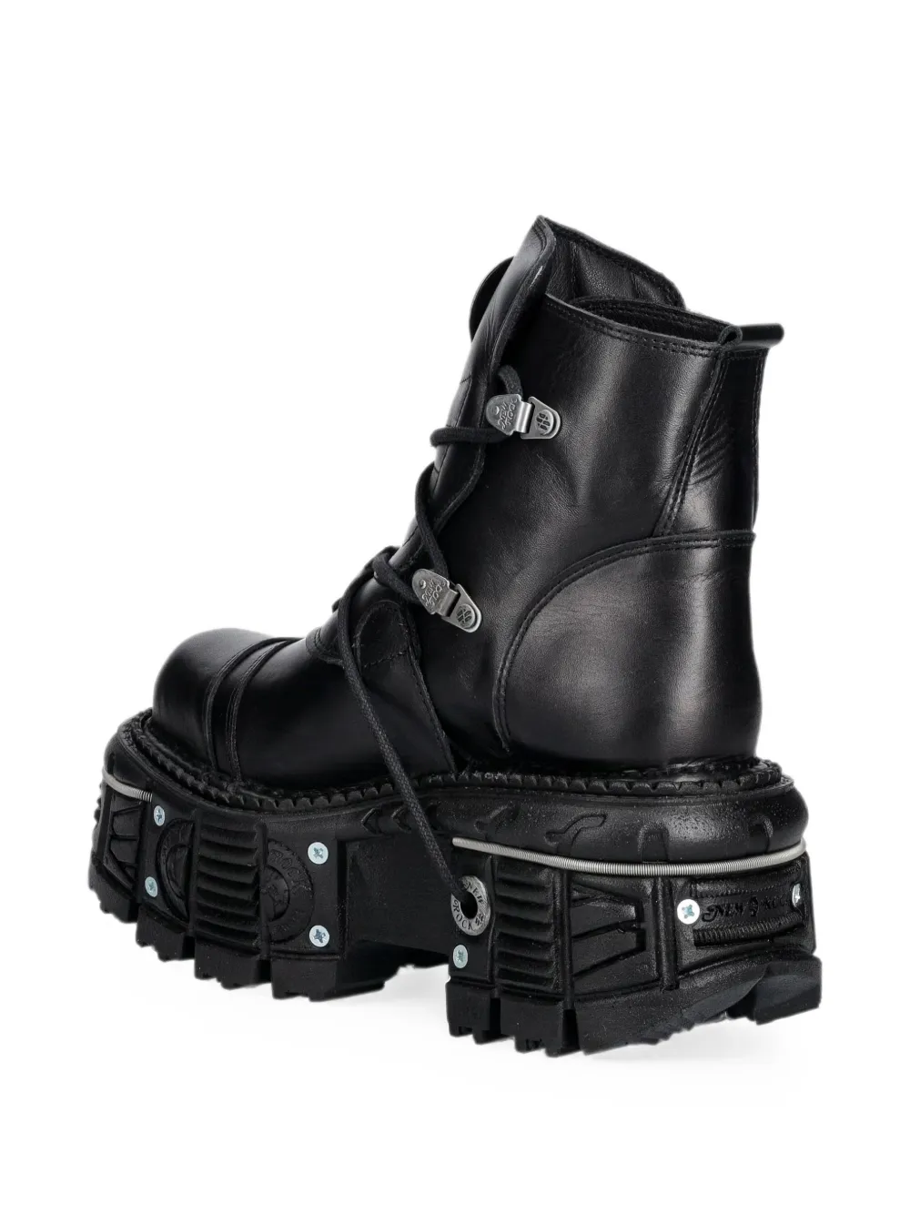 NEW ROCK buckle-fastening platform boots Zwart