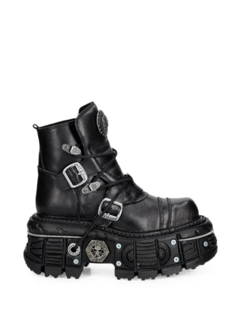 NEW ROCK buckle-fastening platform boots