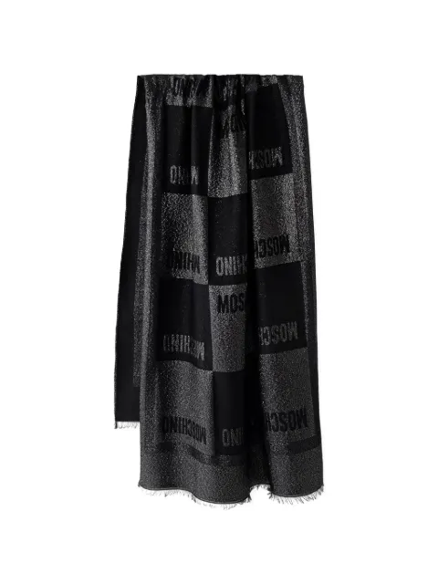 Moschino mascada con logo estampado y efecto metalizado