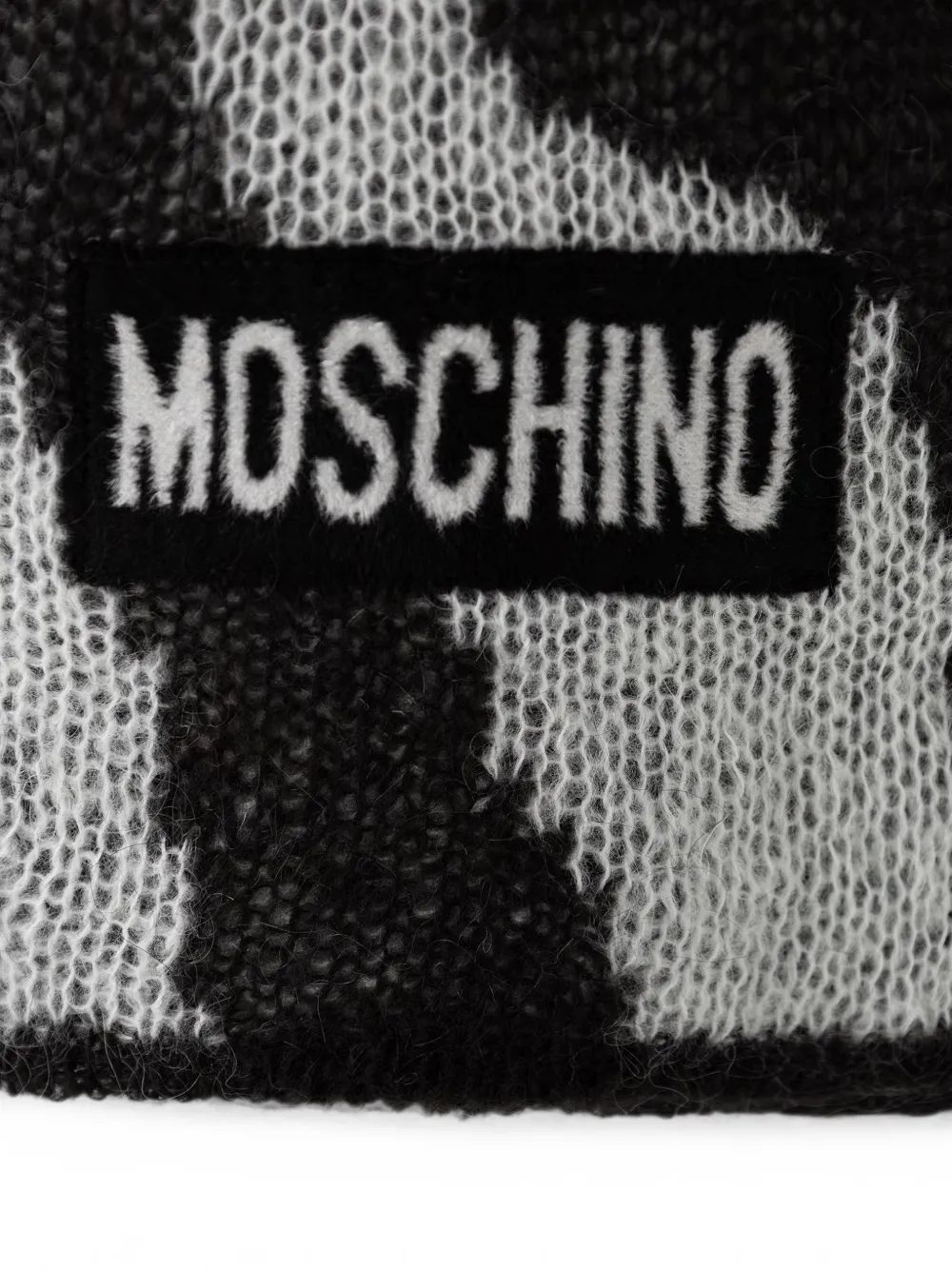Moschino Sjaal met logo-patch en zebrapatroon Zwart