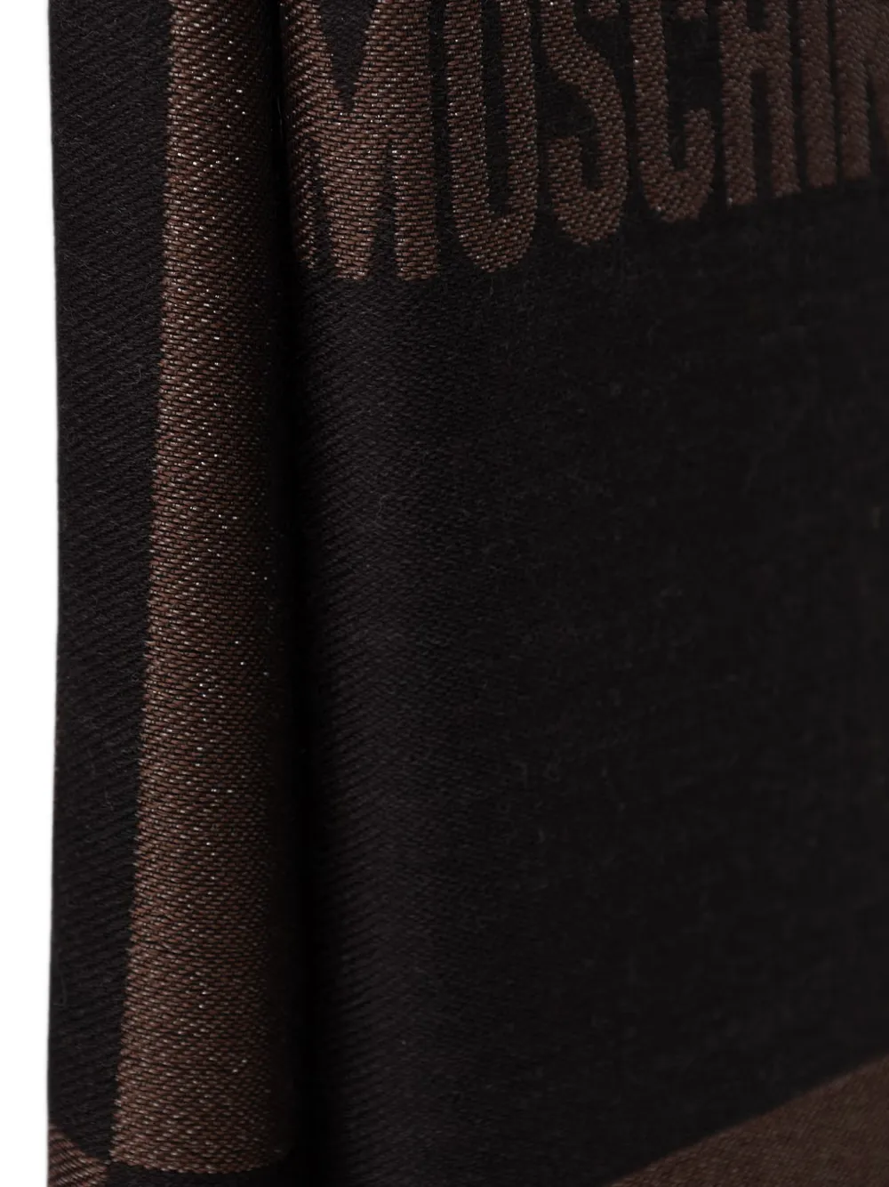 Moschino Sjaal met metallic-effect en logo-intarsia Bruin