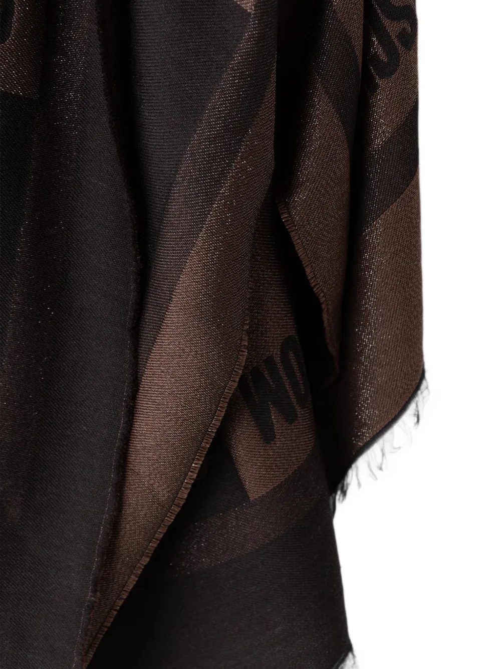 Moschino Sjaal met metallic-effect en logo-intarsia Bruin