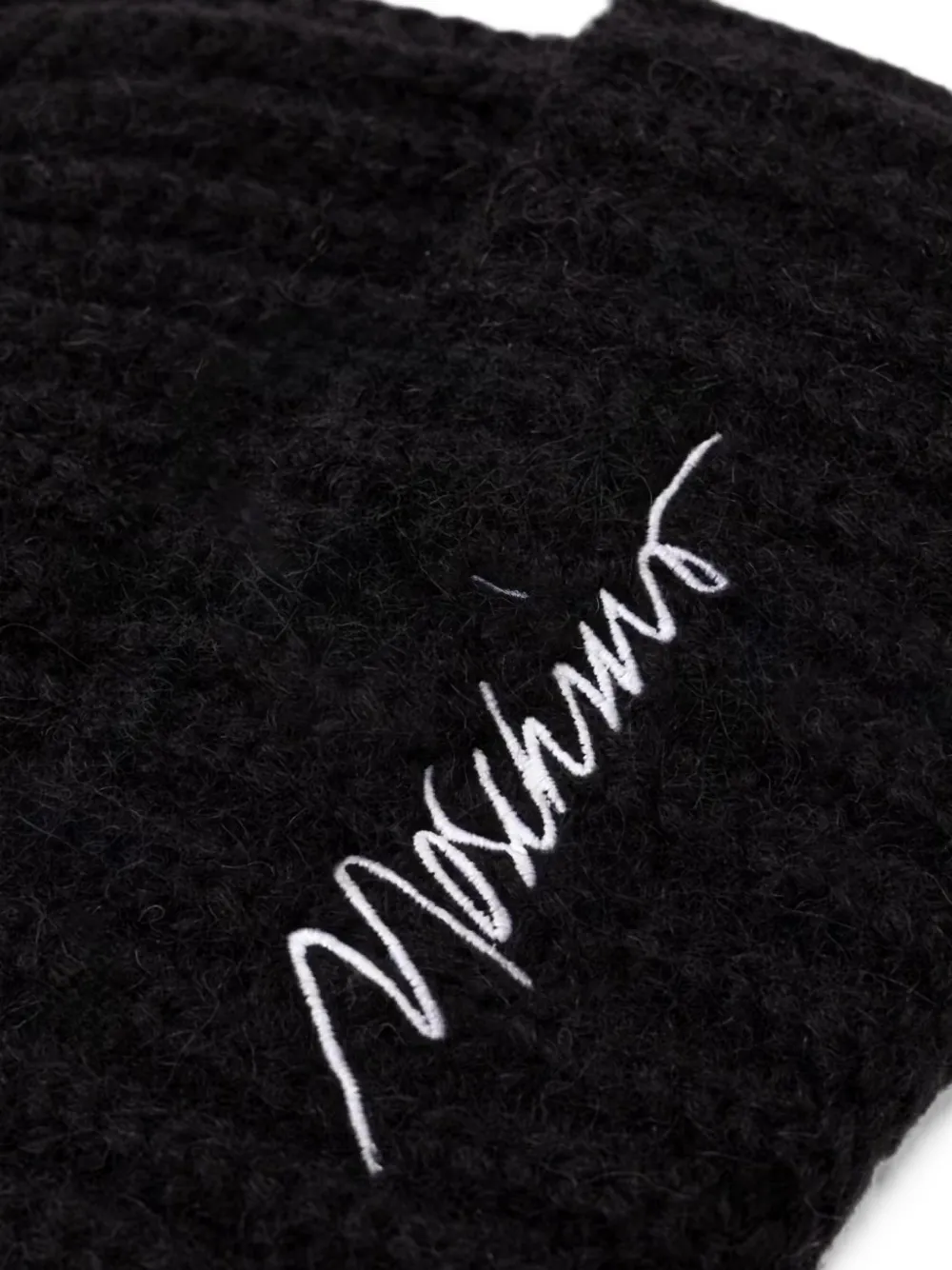 Moschino Geribbelde muts met geborduurd logo Zwart
