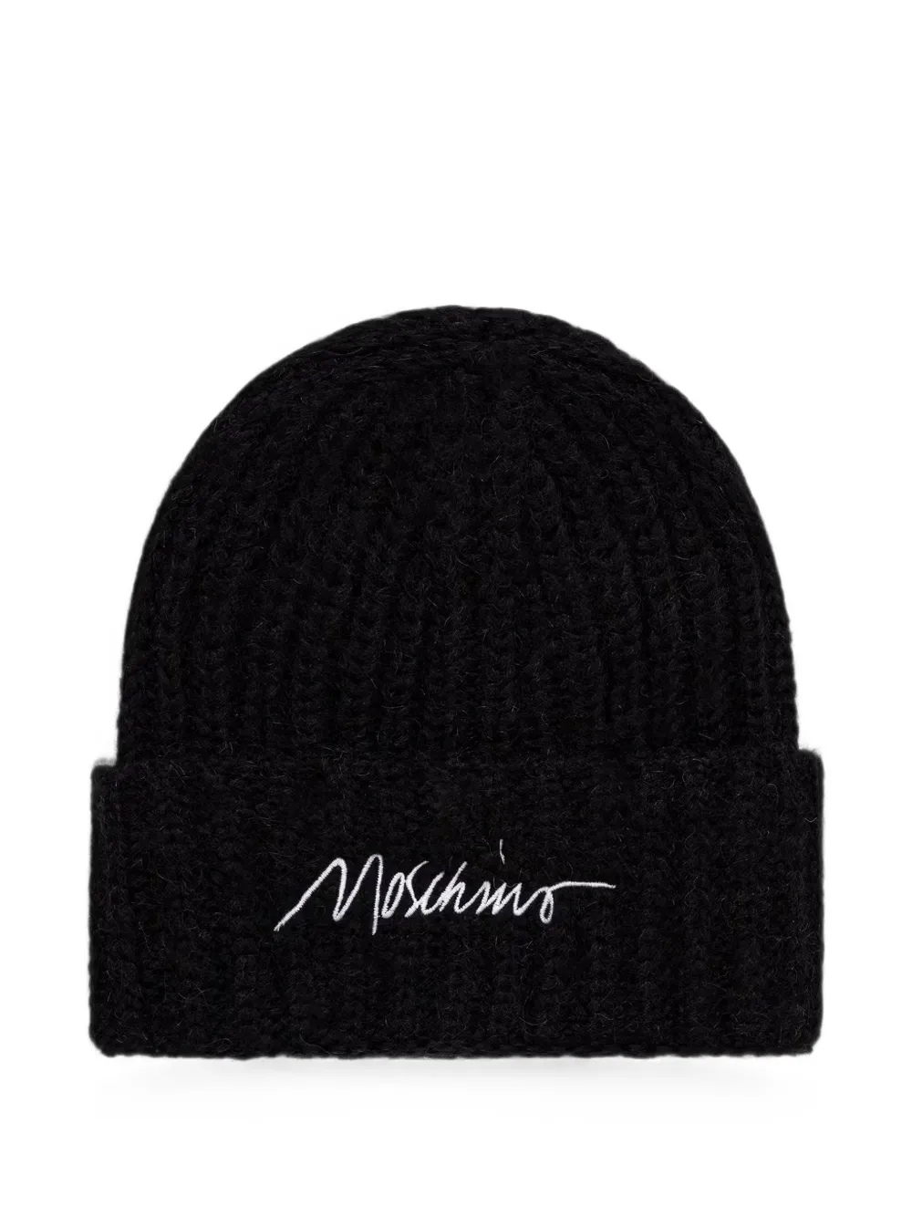 Moschino Berretto con logo ricamato - Nero