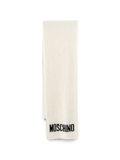 Moschino logo-intarsia ribbed scarf