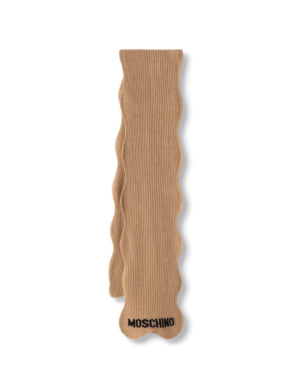 Moschino Sciarpa con logo - Marrone