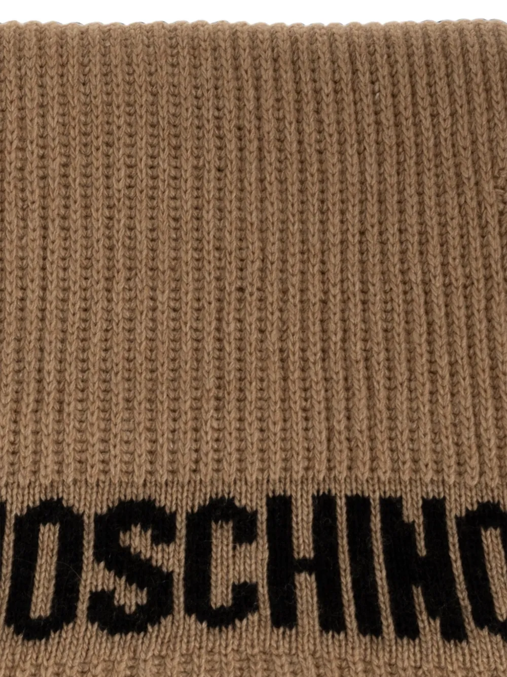 Moschino Gebreide sjaal met golvende afwerking Bruin