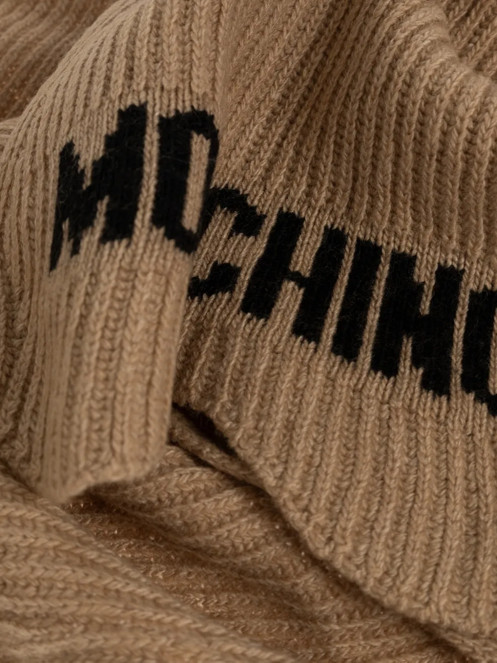 Moschino Gebreide sjaal met golvende afwerking Bruin