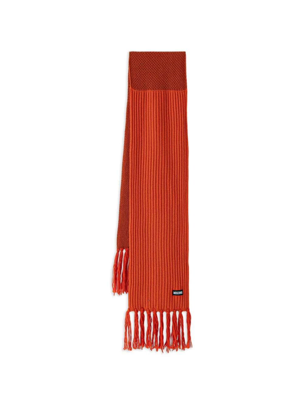 Moschino Gerippter Schal mit Fransen - Orange